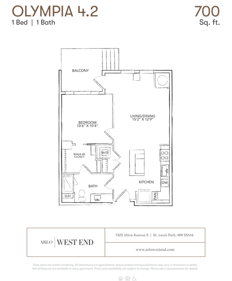 a floor plan of a unit with a bedroom and a bathroom
